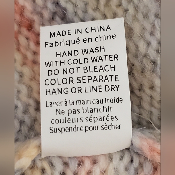 Dreamers By Debut Size L Multi Colour Fringe Button Up V-Neck Knit Sweater - Picture 10 of 10